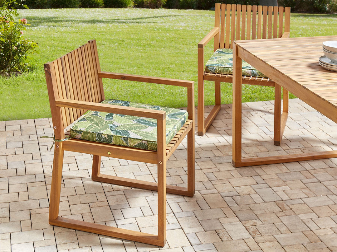 Sassari II Garden Dining Set 8 Seater with Cushions Certified Acacia Wood Green