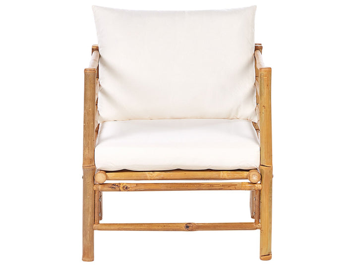 Cerreto Garden Lounge Set with Table 4 Seater Bamboo Wood Off-White