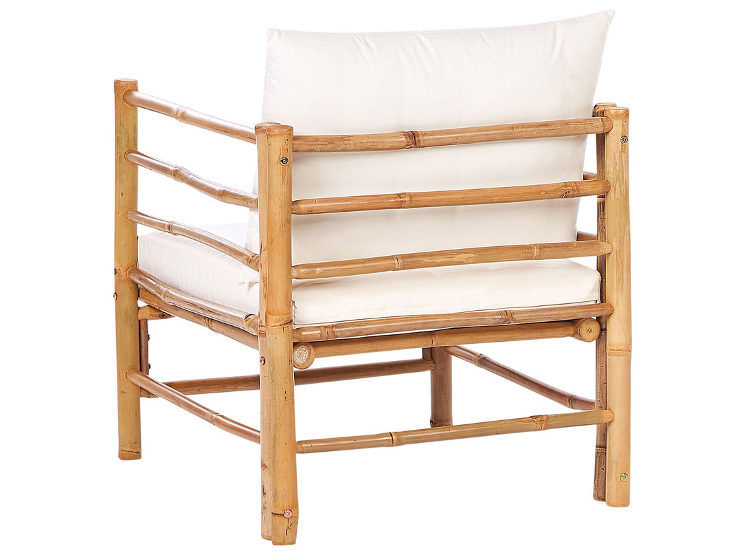 Cerreto Garden Lounge Set with Table 4 Seater Bamboo Wood Off-White