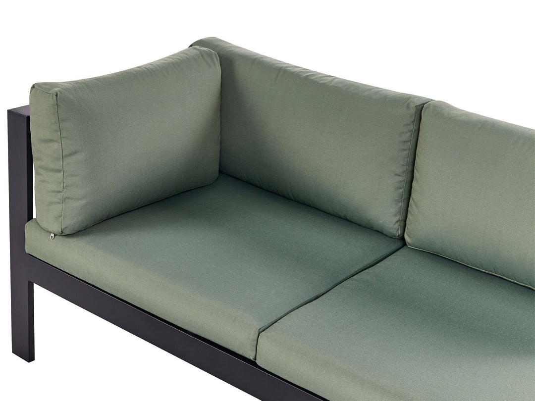 Messina Garden Corner Sofa with Table 5 Seater Left Hand Metal Green