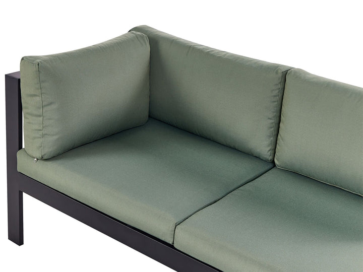 Messina Garden Corner Sofa with Table 5 Seater Left Hand Metal Green