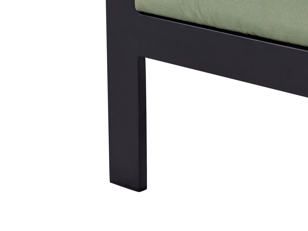 Messina Garden Corner Sofa with Table 5 Seater Left Hand Metal Green