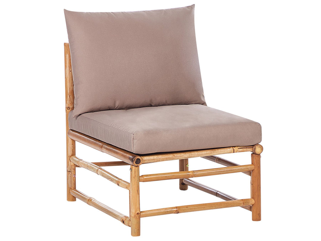 Cerreto Garden Lounge Set with Table 5 Seater Bamboo Wood Taupe