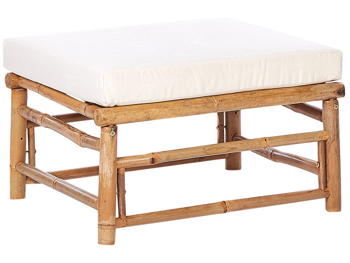 Cerreto Garden Corner Sofa with Table 4 Seater Left Hand Bamboo Wood Off-White