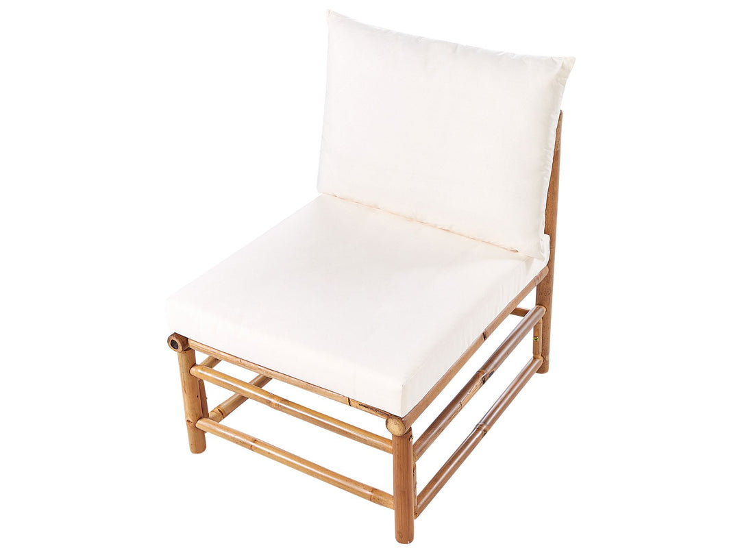 Cerreto Garden Corner Sofa with Table 4 Seater Left Hand Bamboo Wood Off-White