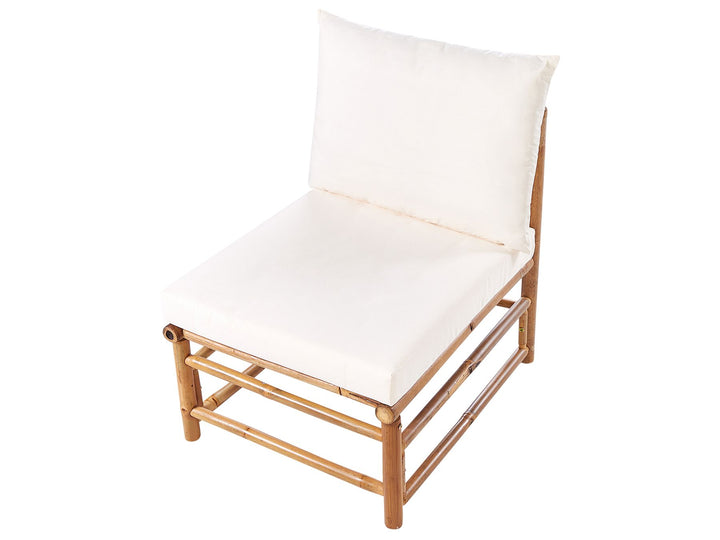 Cerreto Garden Lounge Set with Table 5 Seater  Left Hand Bamboo Wood Off-White