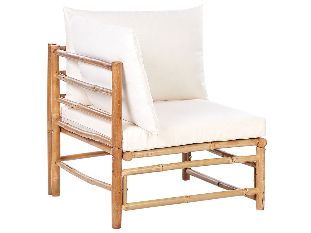 Cerreto Garden Lounge Set with Table 5 Seater  Left Hand Bamboo Wood Off-White