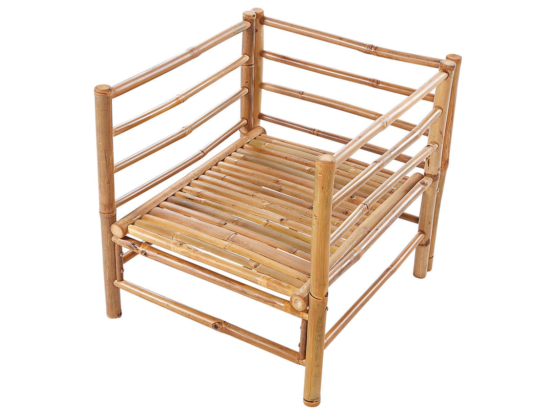 Cerreto Garden Lounge Set with Table 5 Seater  Left Hand Bamboo Wood Off-White