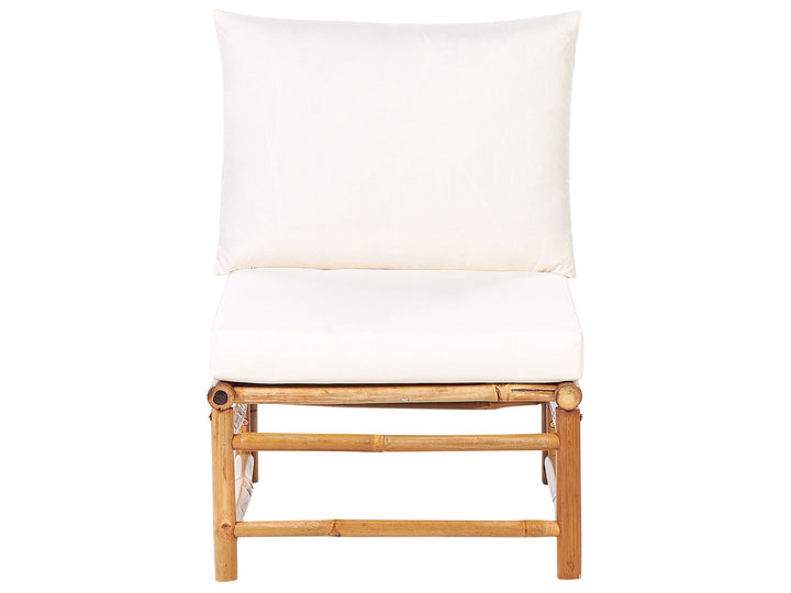 Cerreto Garden Lounge Set with Table 5 Seater  Left Hand Bamboo Wood Off-White