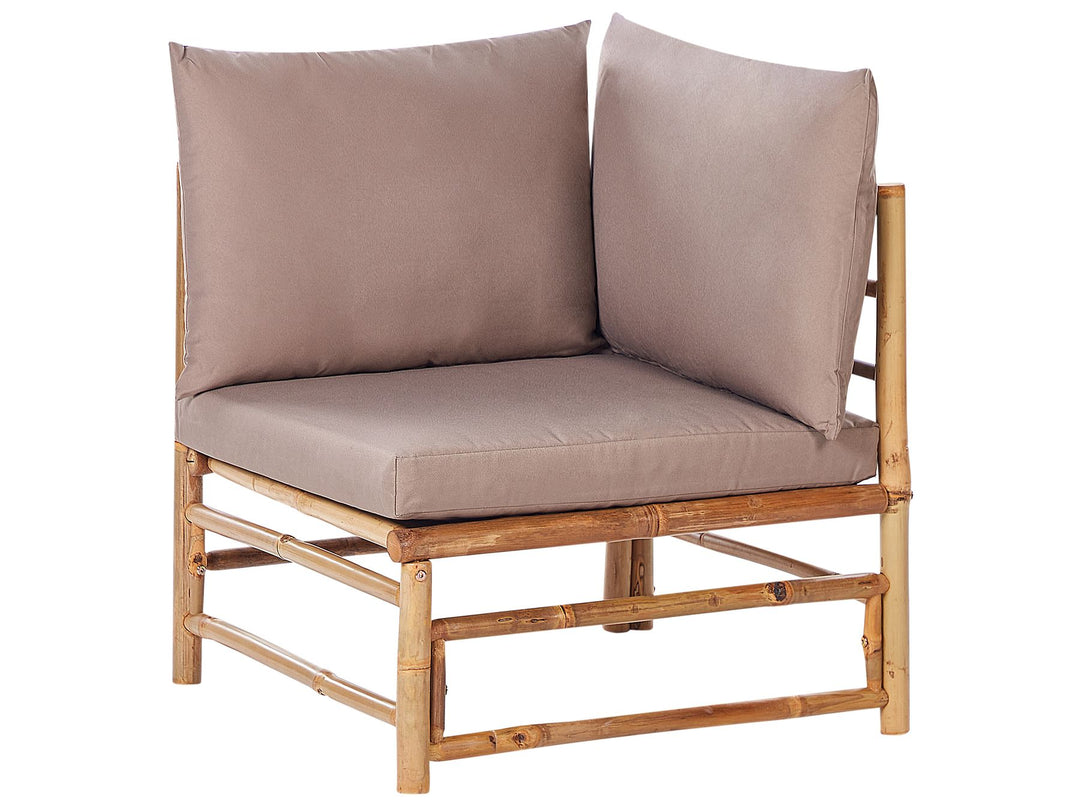 Cerreto Garden Lounge Set with Table 6 Seater Bamboo Wood Taupe