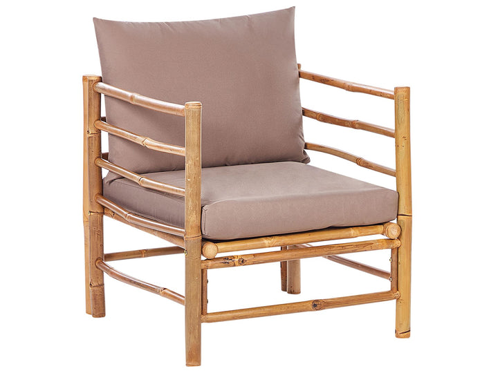 Cerreto Garden Lounge Set with Table 6 Seater Bamboo Wood Taupe