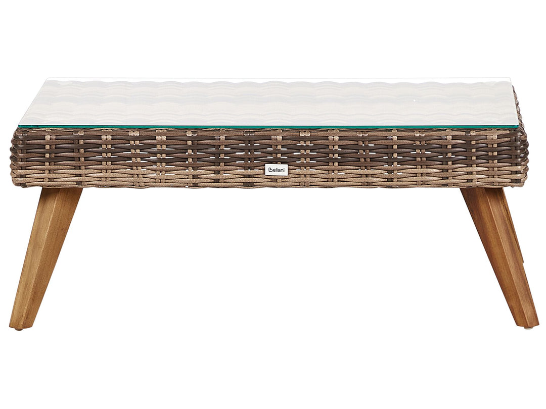 Garden Lounge Set with Table 4 Seater VITTORIA PE Rattan Olive Green