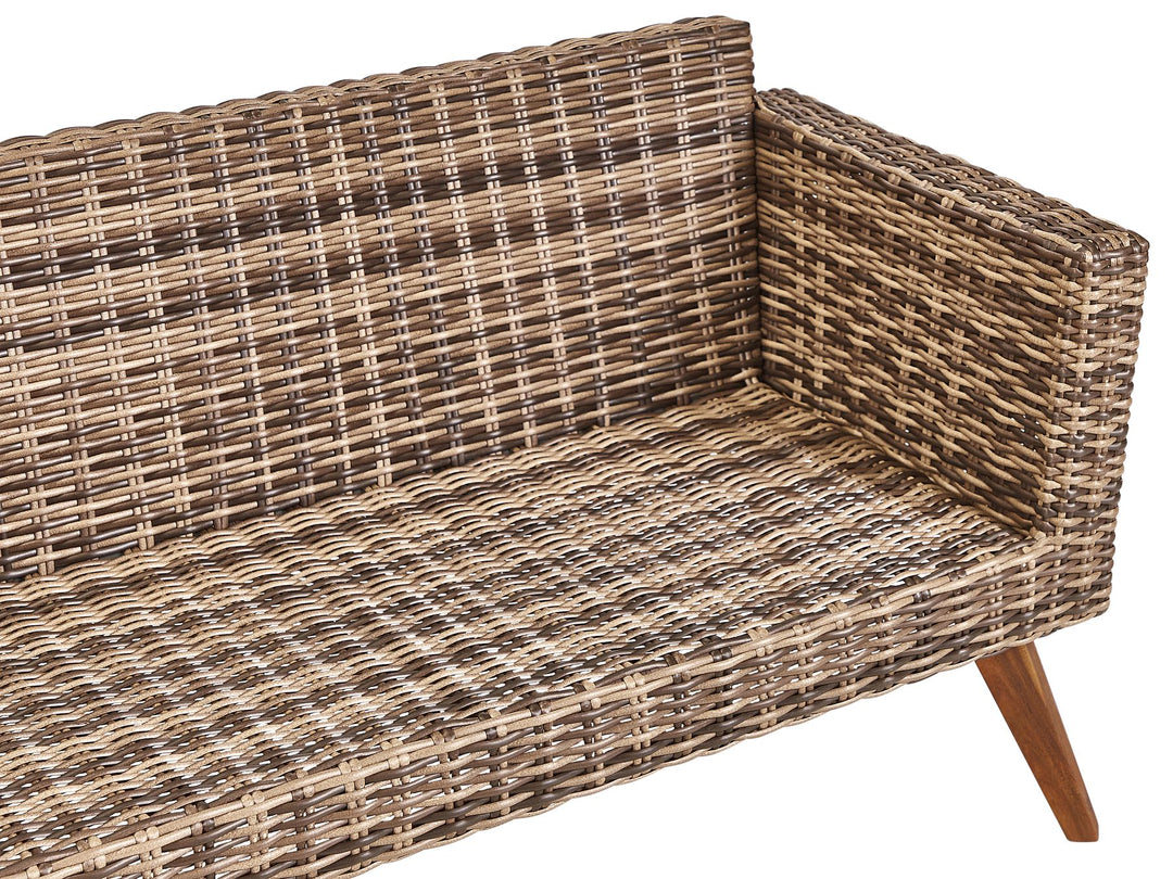 Garden Lounge Set with Table 4 Seater VITTORIA PE Rattan Olive Green