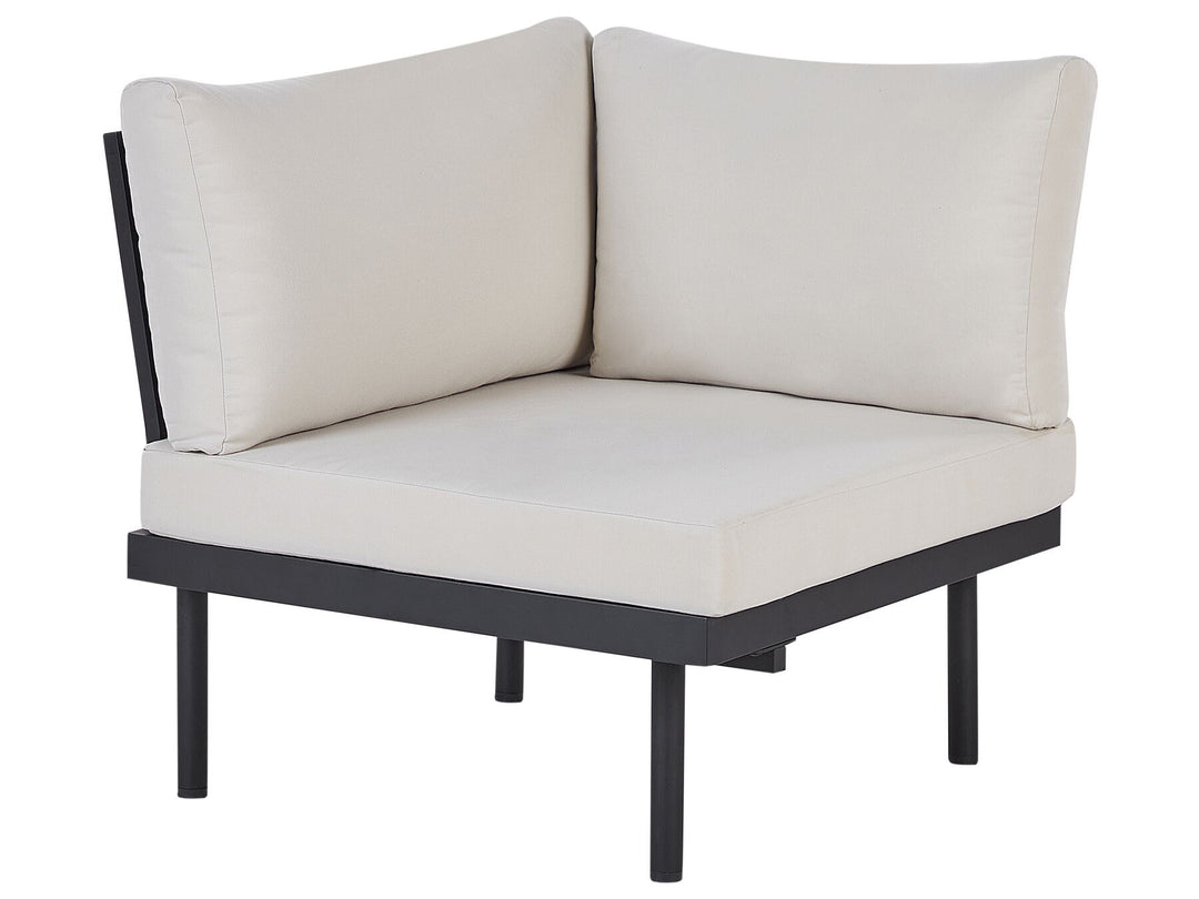 Bellariva Garden Corner Sofa with Table 5 Seater Eucalyptus Wood Off-White