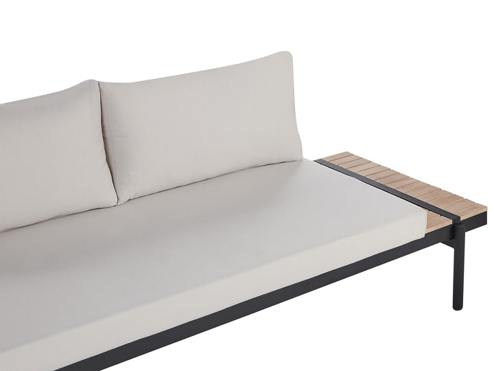 Bellariva Garden Corner Sofa with Table 5 Seater Eucalyptus Wood Off-White