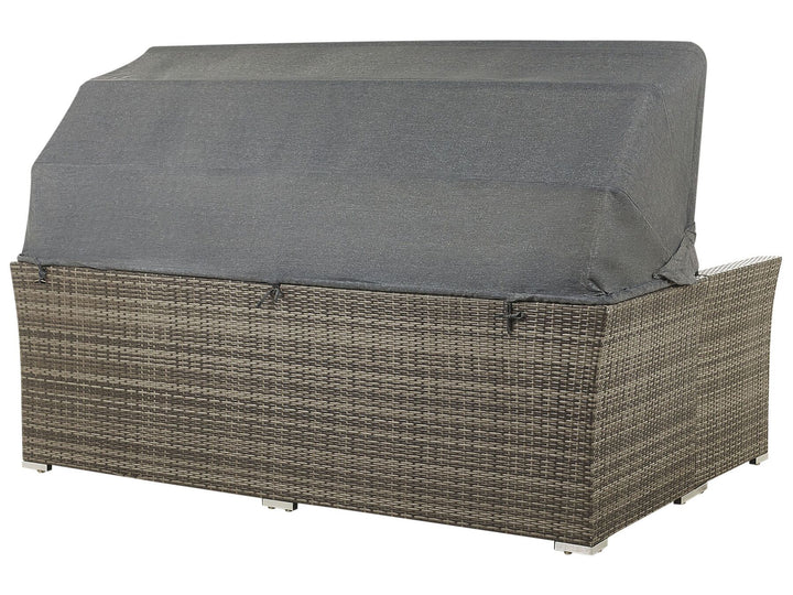 Corte Garden Lounge Set with Table 6 Seater Modular PE Rattan Dark Brown