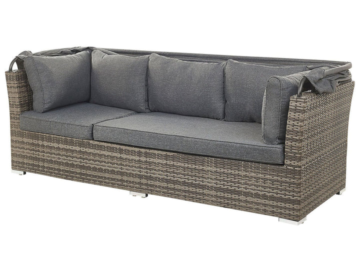 Corte Garden Lounge Set with Table 6 Seater Modular PE Rattan Dark Brown