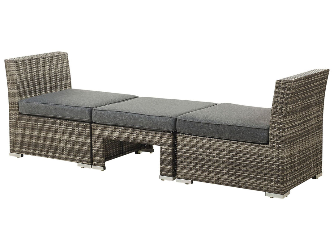 Corte Garden Lounge Set with Table 6 Seater Modular PE Rattan Dark Brown