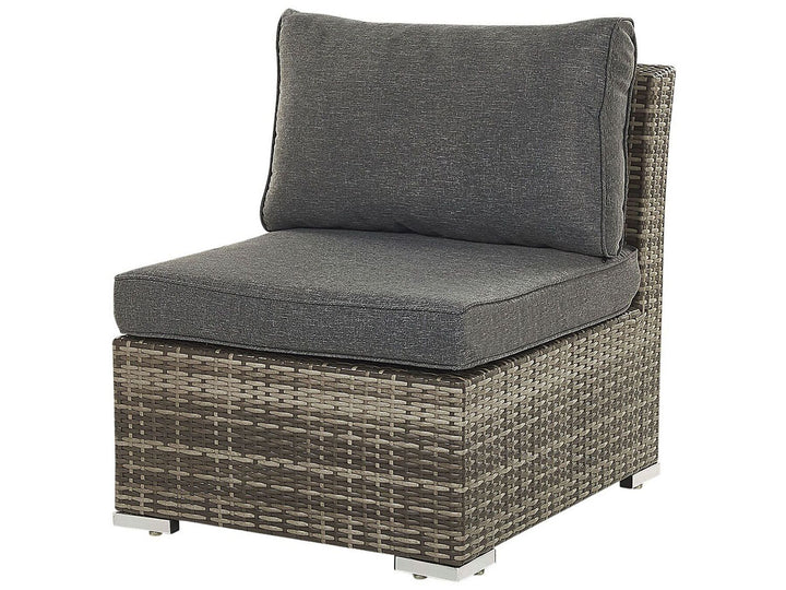 Corte Garden Lounge Set with Table 6 Seater Modular PE Rattan Dark Brown