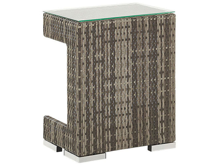Corte Garden Lounge Set with Table 6 Seater Modular PE Rattan Dark Brown