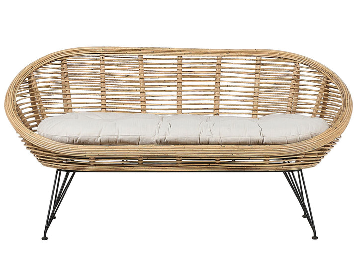 Maratea/Cesenatico Garden Lounge Set with Table 3 Seater Rattan Natural