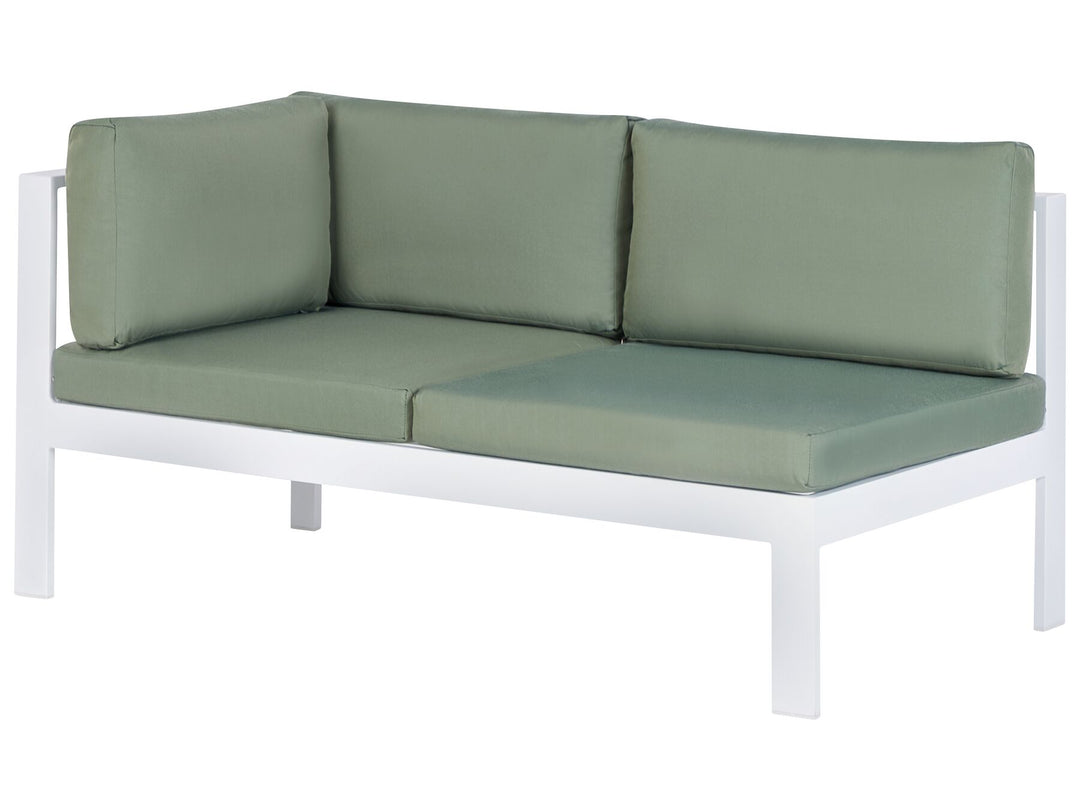Messina Garden Corner Sofa with Table 5 Seater Left Hand Metal Green