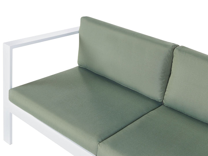 Messina Garden Corner Sofa with Table 5 Seater Left Hand Metal Green