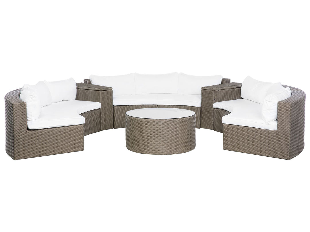 Severo Garden Lounge Set with Table 9 Seater PE Rattan Brown