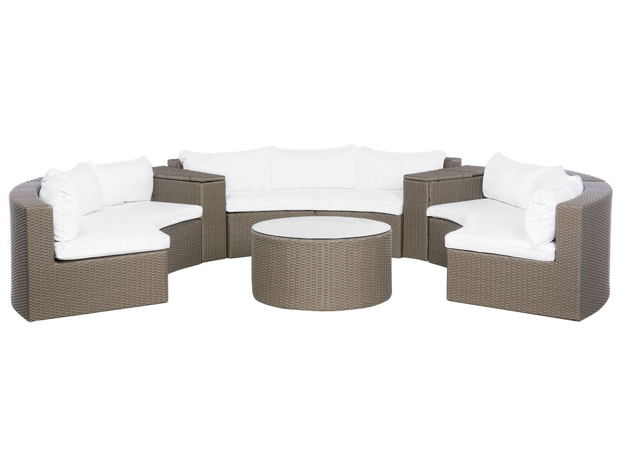 Severo Garden Lounge Set with Table 9 Seater PE Rattan Brown