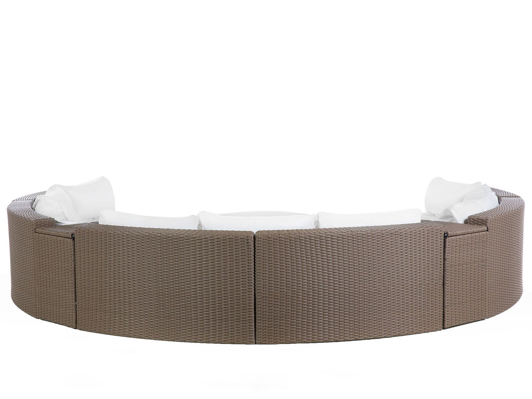 Severo Garden Lounge Set with Table 9 Seater PE Rattan Brown