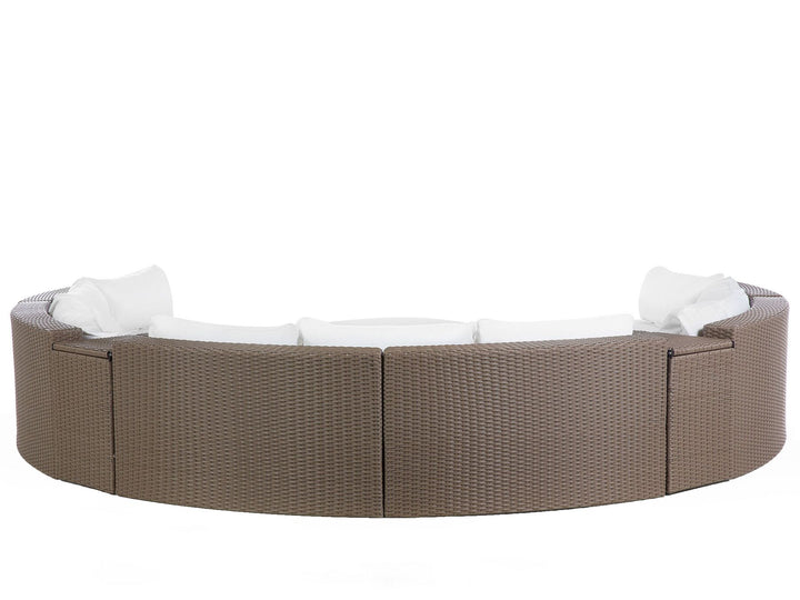 Severo Garden Lounge Set with Table 9 Seater PE Rattan Brown