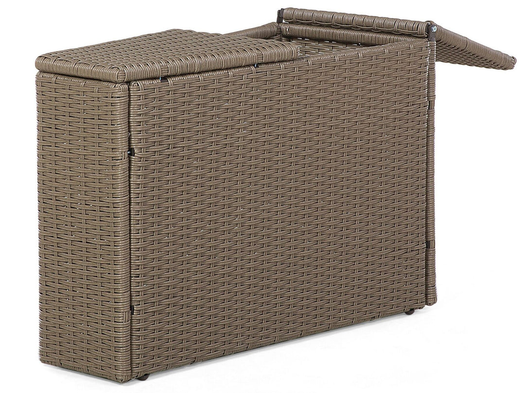 Severo Garden Lounge Set with Table 9 Seater PE Rattan Brown
