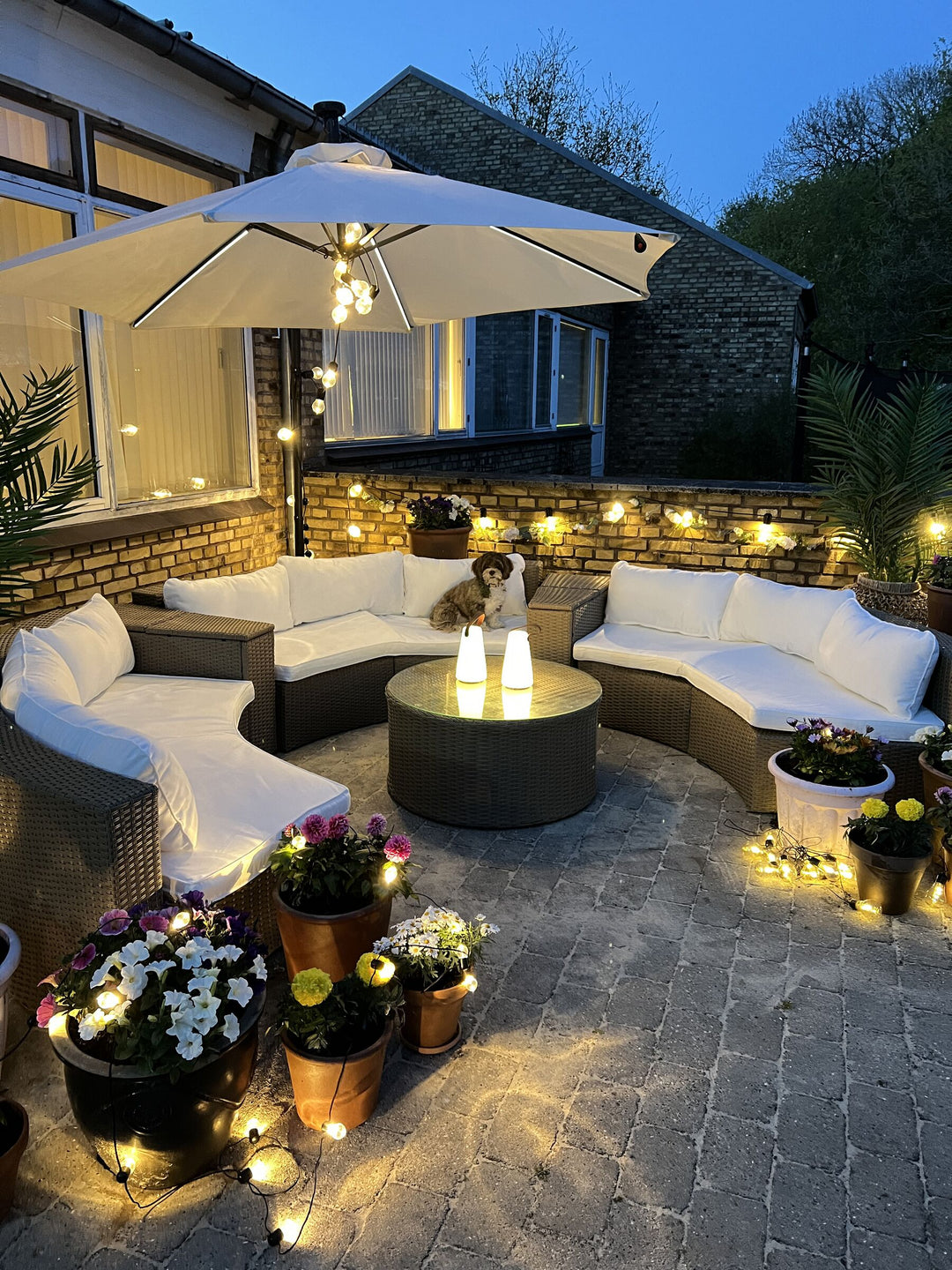 Severo Garden Lounge Set with Table 9 Seater PE Rattan Brown