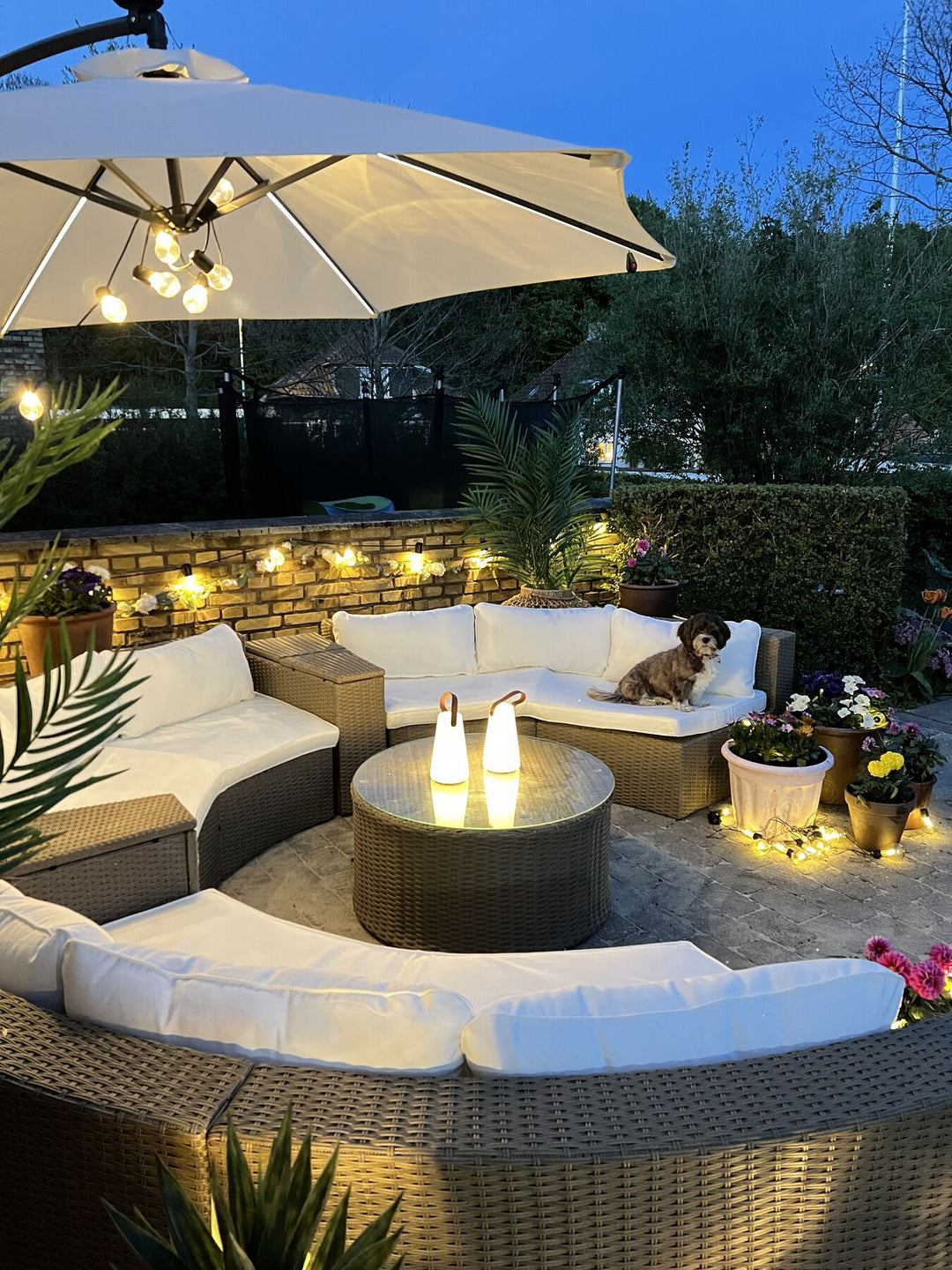 Severo Garden Lounge Set with Table 9 Seater PE Rattan Brown
