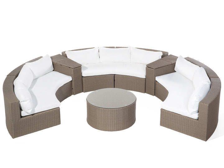 Severo Garden Lounge Set with Table 9 Seater PE Rattan Brown