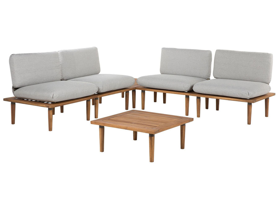 Frascati Garden Lounge Set with Table 4 Seater Certified Acacia Wood Light Grey