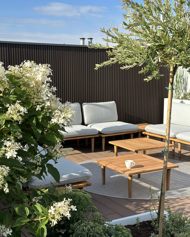 Frascati Garden Lounge Set with Table 4 Seater Certified Acacia Wood Light Grey