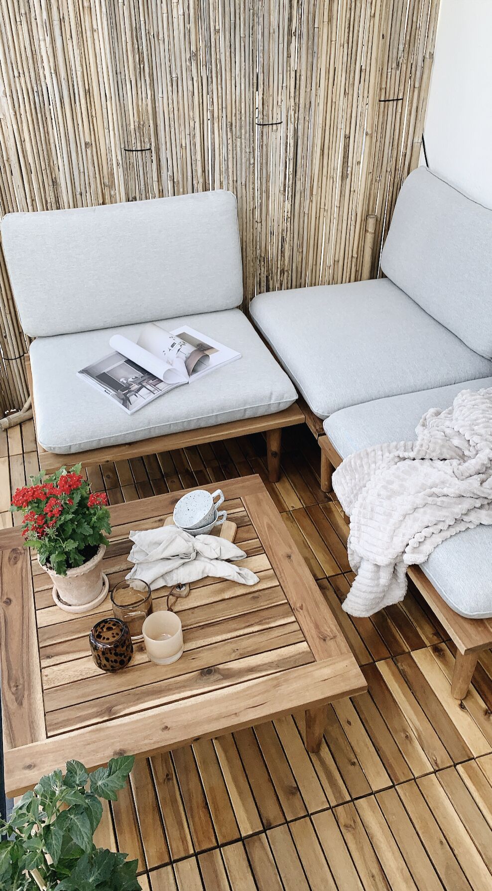 Frascati Garden Lounge Set with Table 4 Seater Certified Acacia Wood Light Grey