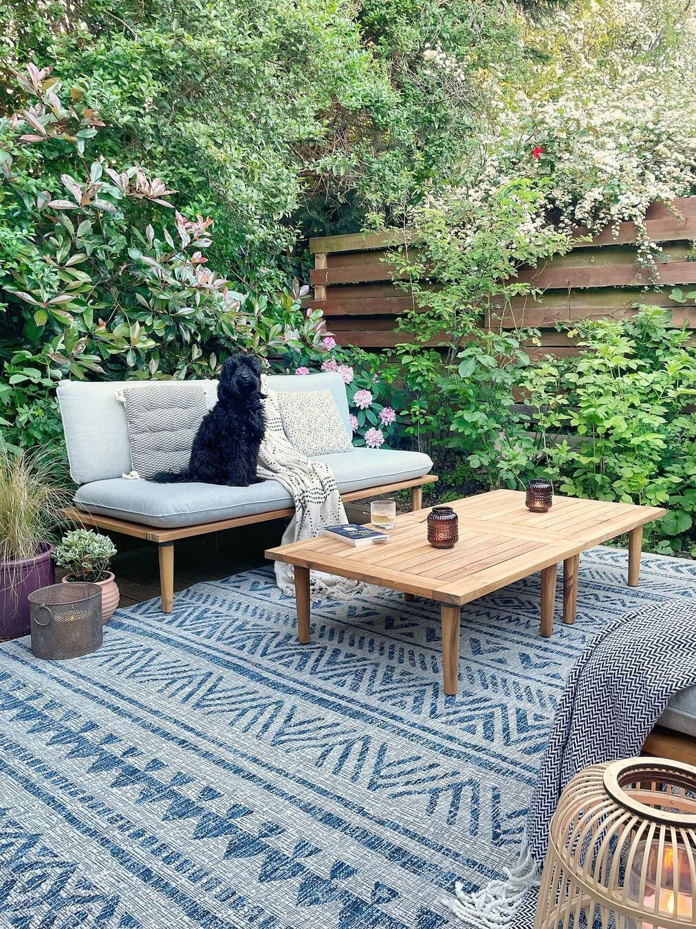 Frascati Garden Lounge Set with Table 4 Seater Certified Acacia Wood Light Grey