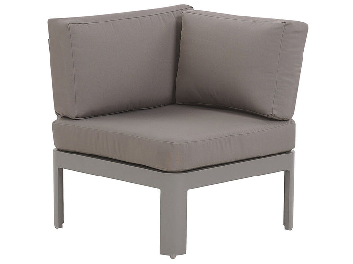 Ferentino Garden Corner Sofa with Ottoman 5 Seater Metal Grey