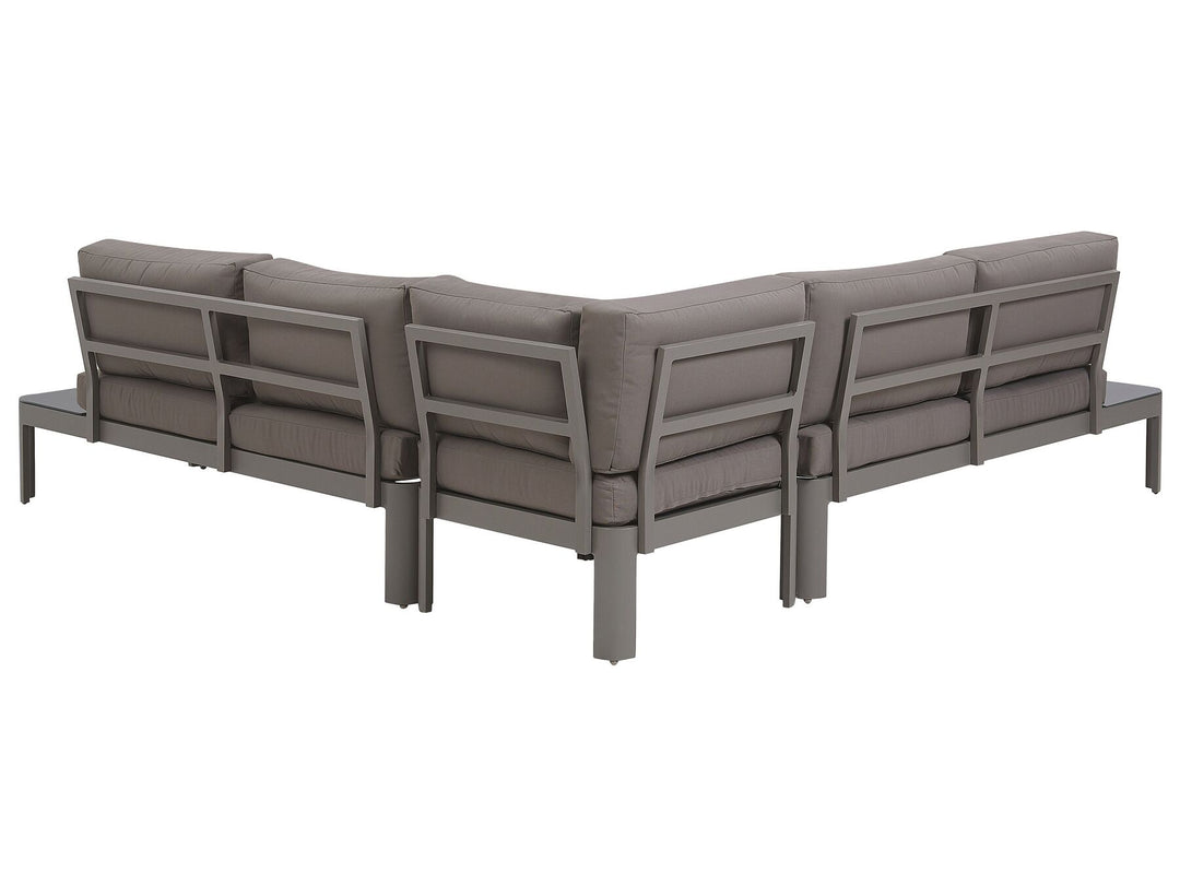 Ferentino Garden Corner Sofa with Ottoman 5 Seater Metal Grey
