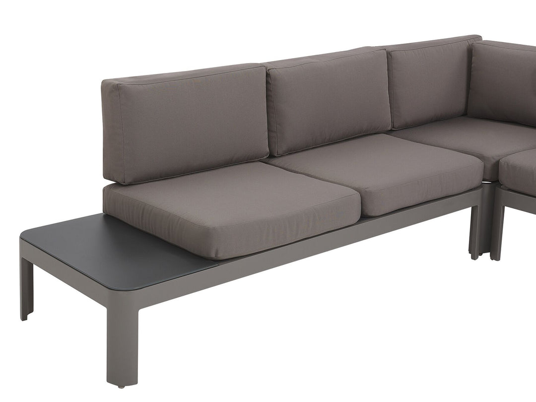 Ferentino Garden Corner Sofa with Ottoman 5 Seater Metal Grey