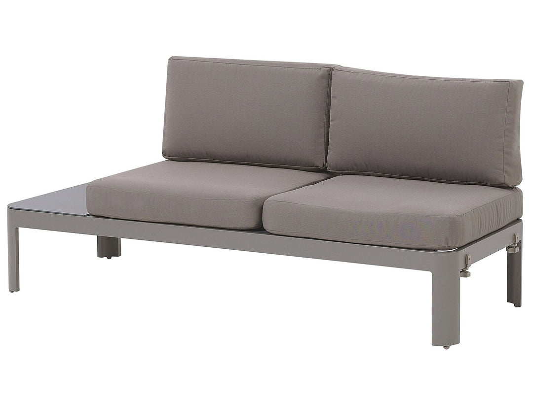 Ferentino Garden Corner Sofa with Ottoman 5 Seater Metal Grey