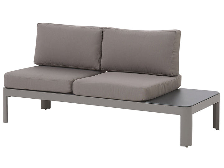 Ferentino Garden Corner Sofa with Ottoman 5 Seater Metal Grey