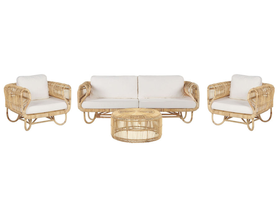 Dolcedo/Limni Garden Lounge Set with Table 5 Seater Rattan Beige