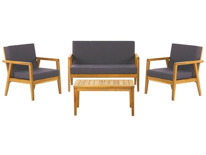 Pallano Garden Lounge Set with Table 4 Seater Acacia Wood Dark Grey