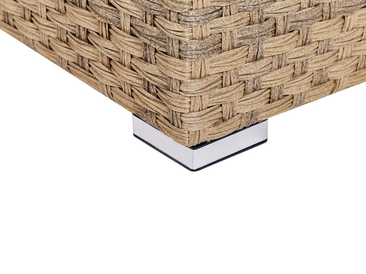 Xxl Garden Lounge Set with Table 8 Seater Right Hand Modular PE Rattan Light Brown