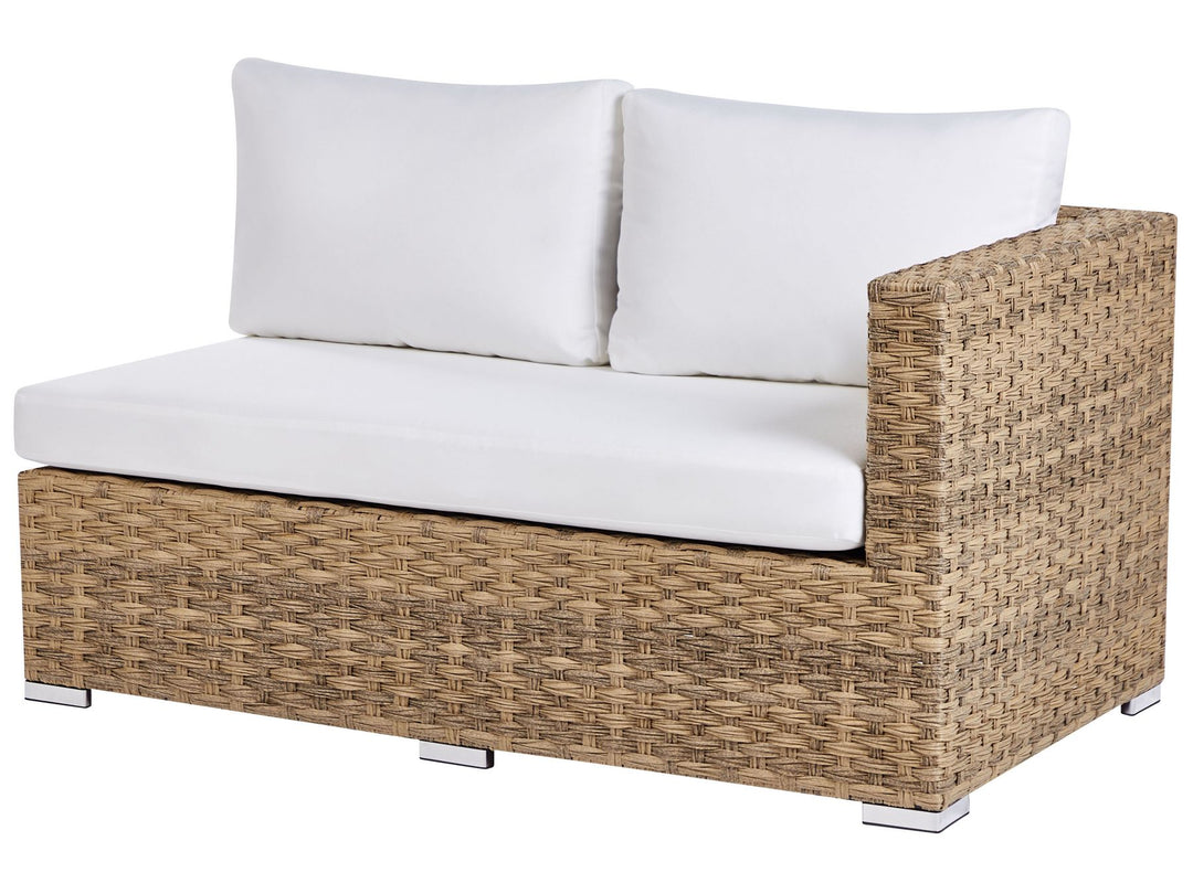 Xxl Garden Lounge Set with Table 8 Seater Right Hand Modular PE Rattan Light Brown