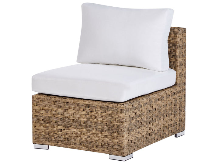 Xxl Garden Lounge Set with Table 8 Seater Right Hand Modular PE Rattan Light Brown