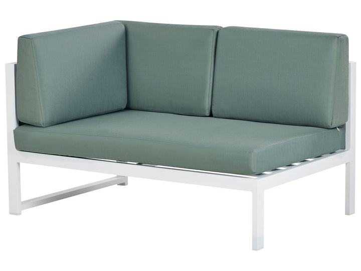 Castella/Fratte Garden Corner Sofa with Table 6 Seater Left Hand Metal Green